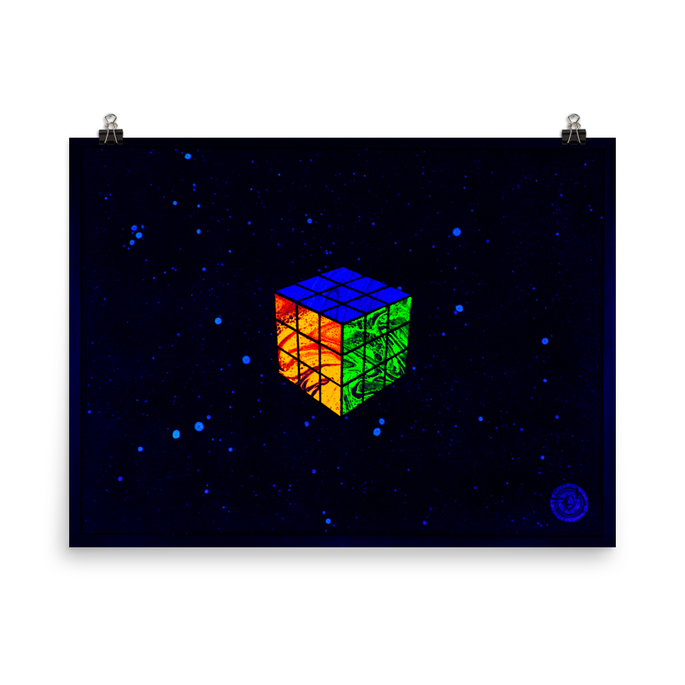 Rubik’s Cube In Space (Ultraviolet) – Poster