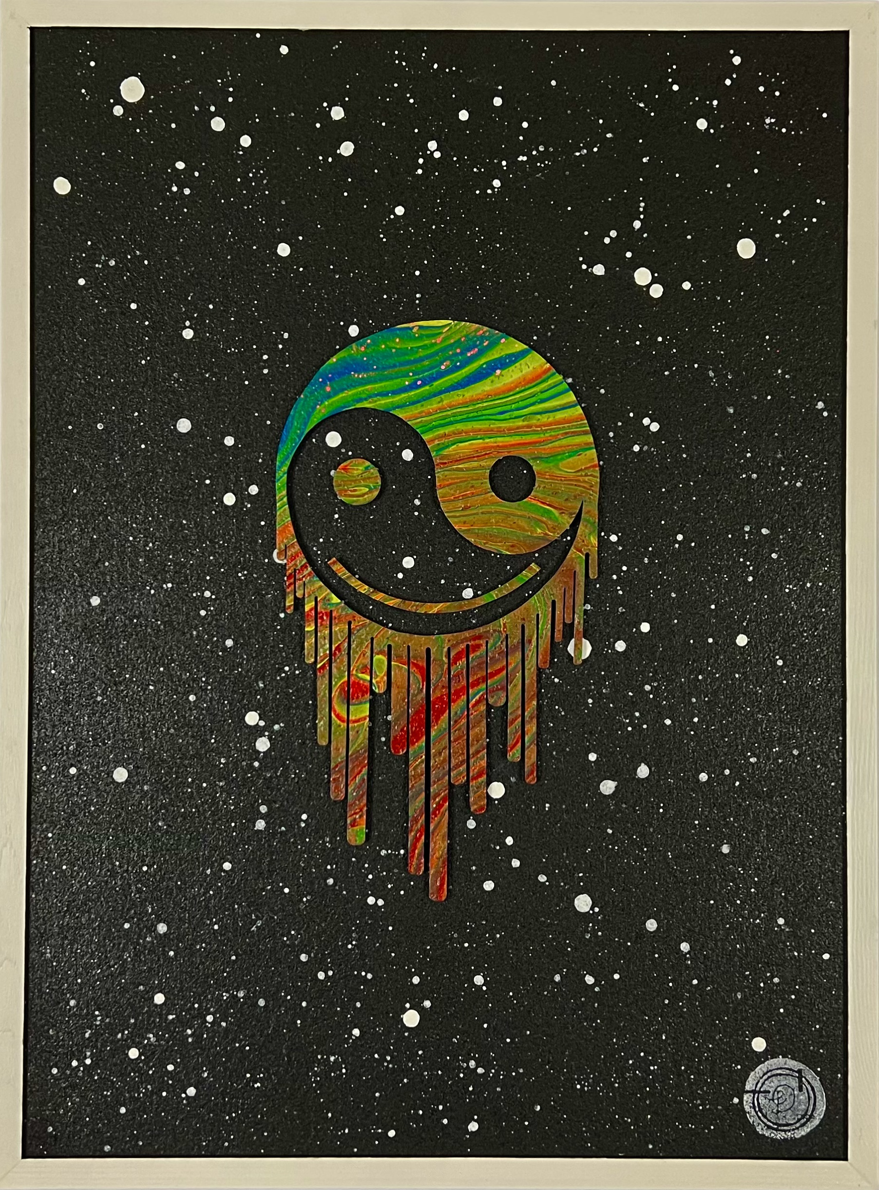 Drippy Smiley Yin Yang In Space – Original Piece